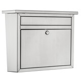 Architectural Mailboxes 2417PS-10 Maya Classic Stainless Steel Wall Mount Silver Mailbox