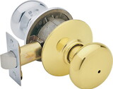 Schlage F40NPLY605X625 Plymouth Modern Bright Brass/Bright Chrome Privacy Lock Right or Left Handed