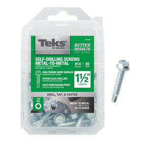 ITW 21352 No. 14 in. X 1-1/2 in. L Hex Hex Washer Head Sheet Metal Screws 50 pk