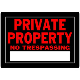 Hillman 840147 English Black No Trespassing Sign 10 in. H X 14 in. W