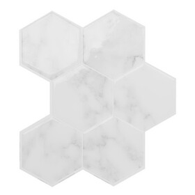 Quinco & Cie SM1190G-04-QGSmart Tiles 9.56 in. W X 10.61 in. L White Glazed Vinyl Adhesive Wall Tile 4 pc