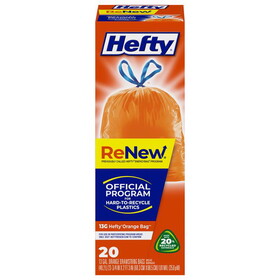Hefty E88602 ReNew 13 gal No Scent Recycling Bags Drawstring 20 pk