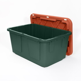 Greenmade 699413 Pro. Grade 27 gal Green/Red Snap Lock Storage Box 14.7 in. H X 20.4 in. W X 30.4 in. D Sta