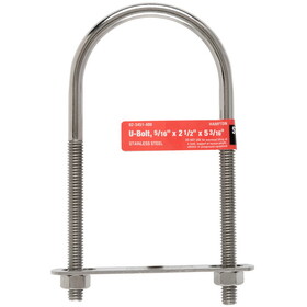 Hampton 02-3451-400 5/16 in. X 2-1/2 in. W X 5-3/16 in. L Coarse Stainless Steel U-Bolt