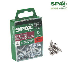 Spax 4111010500202 No. 10 X 3/4 in. L Phillips/Square Zinc-Plated Serrated Multi-Material Screw 20 pk