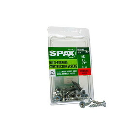 Spax 4101010400202 Multi-Material No. 8 Label X 3/4 in. L Unidrive Flat Head Serrated Construction Screws