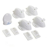 Dreambaby L855A Adhesive Mag Lock White Plastic Adhesive Magnetic Cabinet Locks 5 pk