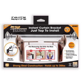 Tap Bracket TBBRONZ-MC6 As Seen On TV Bronze Steel Curtain Bracket 30 lb