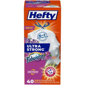 Hefty E88384 Ultra Strong 13 gal Fabuloso Tall Kitchen Bags Drawstring 40 pk