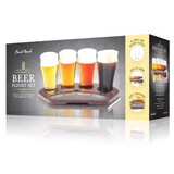 Final Touch GBT114 8.5 oz Clear Glass/Wood Beer Flight Board