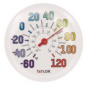 Taylor 6714 Decorative Dial Thermometer Plastic Multicolored 13.25 in.
