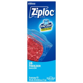 Ziploc 00382 1 gal Clear Freezer Bag 28 pk