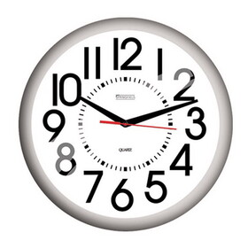 Taylor 6760 Big and Bold Dial Clock Plastic Black/White 13.25 in.