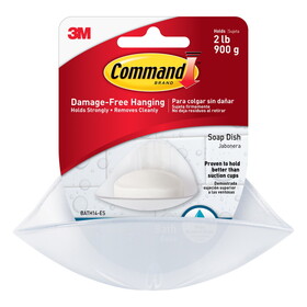 3M BATH14-ES Command Frost White Plastic Soap Dish