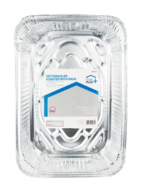 HOME PLUS D41110 Durable Foil 11-7/8 in. W X 16-5/8 in. L Roasting Rack and Pan Silver 1 pk