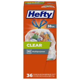Hefty E88662 30 gal No Scent Trash Bags Drawstring 36 pk