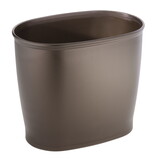 iDesign 93440 Kent 2 Black Plastic Oval Wastebasket