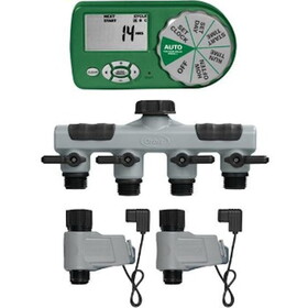 Orbit 58911 Programmable 4 Zone Sprinkler Timer with Valve