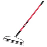 Truper R-16AM-FV Tru-Tough 60.5 in. 16 Tine Steel Bow Rake Fiberglass Handle