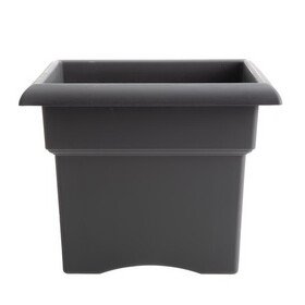 Bloem VER18908 Veranda 14.25 in. H X 18 in. W X 18 in. D Plastic Traditional Planter Box Charcoal