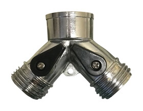 Rugg W6BY-PDQ 3/4 in. Zinc Threaded Male Y-Hose Connector with Shut Offs