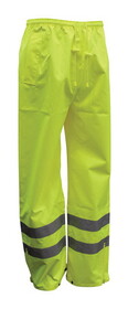 Boss 3NR3000L Hi-Vis Yellow Polyester Rain Pants L