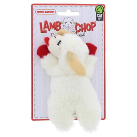 Multipet 20775 Lamb Chop White Plush Cat Toy 4 in. 1 pk