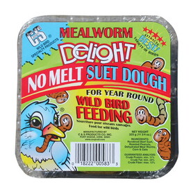 C&S Products 100214339 Mealworm Delight Assorted Species Beef Suet Wild Bird Food 11.75 oz