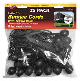 Keeper 06345 Black Bungee Ball Cord 8 in. L X 0.315 in. 25 pk