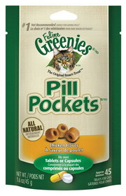 GREENIES 428261 Pill Pockets Adult Chicken Cat Food Grain Free 1.6 oz