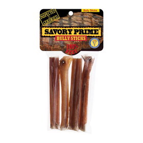 Savory Prime 300 Beef Grain Free Bully Stick For Dogs 5 in. 4 pk