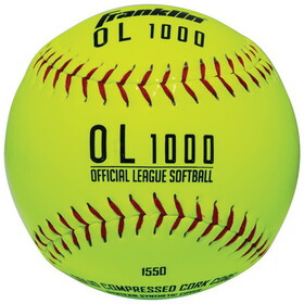 FRANKLIN 1550D12 Yellow Synthetic Softballs 12 in. 1 pk