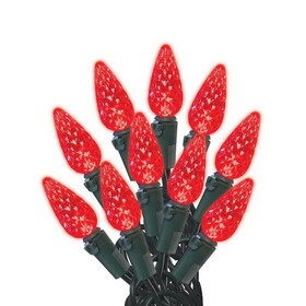 Celebrations 47953-71 Blue LED C6 Red 100 ct String Christmas Lights 24.5 ft.