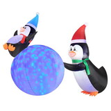 Occasions 28840 LED Blue Penguins and Snowball 6 ft. Inflatable