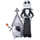 GEMMY 224416Gemmy Airblown 5 ft. LED Prelit Jack Skellington Jack and Zero Inflatable