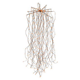 Celebrations WWORA Orange 450 ct 4.9 in. LED Prelit Big Seed Waterfall Light Hanging Decor
