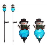 Celebrations PSX600 LED Clear Snowman 30 in. Pathway Decor