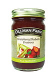 Dillman Farm 21861 All Natural Strawberry Rhubarb Preserves 16 oz Jar
