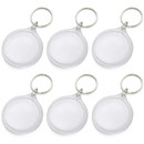 GOGO 25 PCS Acrylic Blank Photo Keychains, Picture Snap-in Key Ring 1-3/4 Inch Round Shape, Great for Number Tag