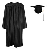 TOPTIE Unisex Shiny Preschool and Kindergarten Graduation Gown Cap Tassel Set 2024 Costume Robes for Baby Kids