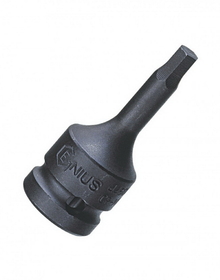 Genius Tools 345204 3/8" Dr. 4mm Hex Impact Bit Socket, 52mmL (CR-Mo)