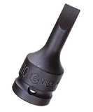 Genius Tools 3/8&quot; Dr. 1.0 x 5.5mm Slotted Impact Bit Socket, 52mmL (CR-Mo) - 3452P055