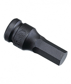 Genius Tools 346004 3/8" Dr. 4mm Hex Impact Bit Socket, 60mmL (CR-Mo)