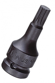 Genius Tools 3476T10 3/8" Dr. M10 Triple Square Impact Bit Socket, 76mmL (CR-Mo)