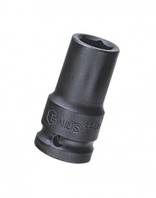Genius Tools 445217 1/2" Dr. 17mm Semi-Deep Thin Wall Impact Socket (CR-Mo)