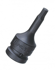 Genius Tools 446004 1/2" Dr. 4mm Hex Impact Bit Socket, 60mmL (CR-Mo)