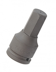 Genius Tools 849830 1" Dr. 30mm Hex Impact Bit Socket, 98mmL (CR-Mo)