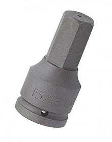 Genius Tools 869824 1" Dr. 3/4" Hex Impact Bit Socket, 98mmL (CR-Mo), 98mmL (CR-Mo)