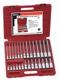 Genius Tools BS-3428H 28PC 3/8" &amp; 1/2" Dr. Metric Hex Bit Socket Set