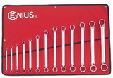 Genius Tools DE-713M 13PC Metric Double Ended Offset Ring Wrench Set (Mirror Finish)